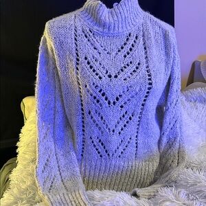 Light Gray Turtleneck  cropped Sweater